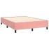 Cama box spring colchón y LED terciopelo rosa 140x190