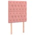 Cama box spring colchón y LED terciopelo rosa 80x200