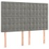 Cama box spring colchón y LED terciopelo gris claro 140x190