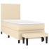 Cama box spring con colchón tela color crema 90x190