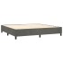 Cama box spring colchón y LED terciopelo gris oscuro 200x200