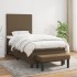 Cama box spring con colchón tela marrón oscuro 100x200