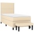 Cama box spring con colchón tela color crema 90x190