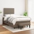 Cama box spring con colchón tela gris taupe 120x200