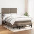 Cama box spring con colchón tela gris taupe 140x190