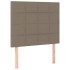 Cama box spring con colchón tela gris taupe 80x200