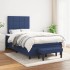 Cama box spring con colchón tela azul 120x200