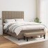 Cama box spring con colchón tela gris taupe 140x190