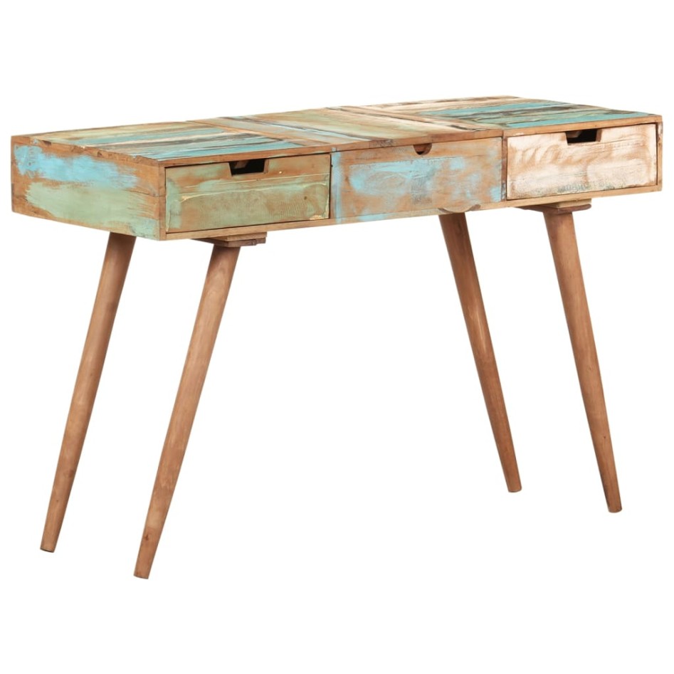 Mesa tocador con espejo madera reciclada maciza 112x45x76