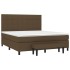 Cama box spring con colchón tela marrón oscuro 160x200