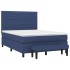 Cama box spring con colchón tela azul 140x200