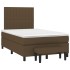 Cama box spring con colchón tela marrón oscuro 120x200