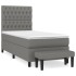 Cama box spring con colchón tela gris oscuro 100x200