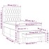 Cama box spring con colchón tela gris taupe 90x200