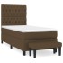 Cama box spring con colchón tela marrón oscuro 90x190