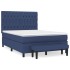 Cama box spring con colchón tela azul 140x190
