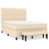 Cama box spring con colchón tela color crema 140x200