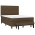 Cama box spring con colchón tela marrón oscuro 140x200