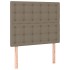 Cama box spring con colchón tela gris taupe 120x200