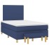 Cama box spring con colchón tela azul 120x200