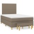 Cama box spring con colchón tela gris taupe 120x200