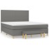 Cama box spring con colchón tela gris oscuro 160x200