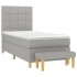 Cama box spring con colchón tela gris claro 90x190