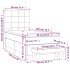 Cama box spring con colchón tela gris taupe 90x200
