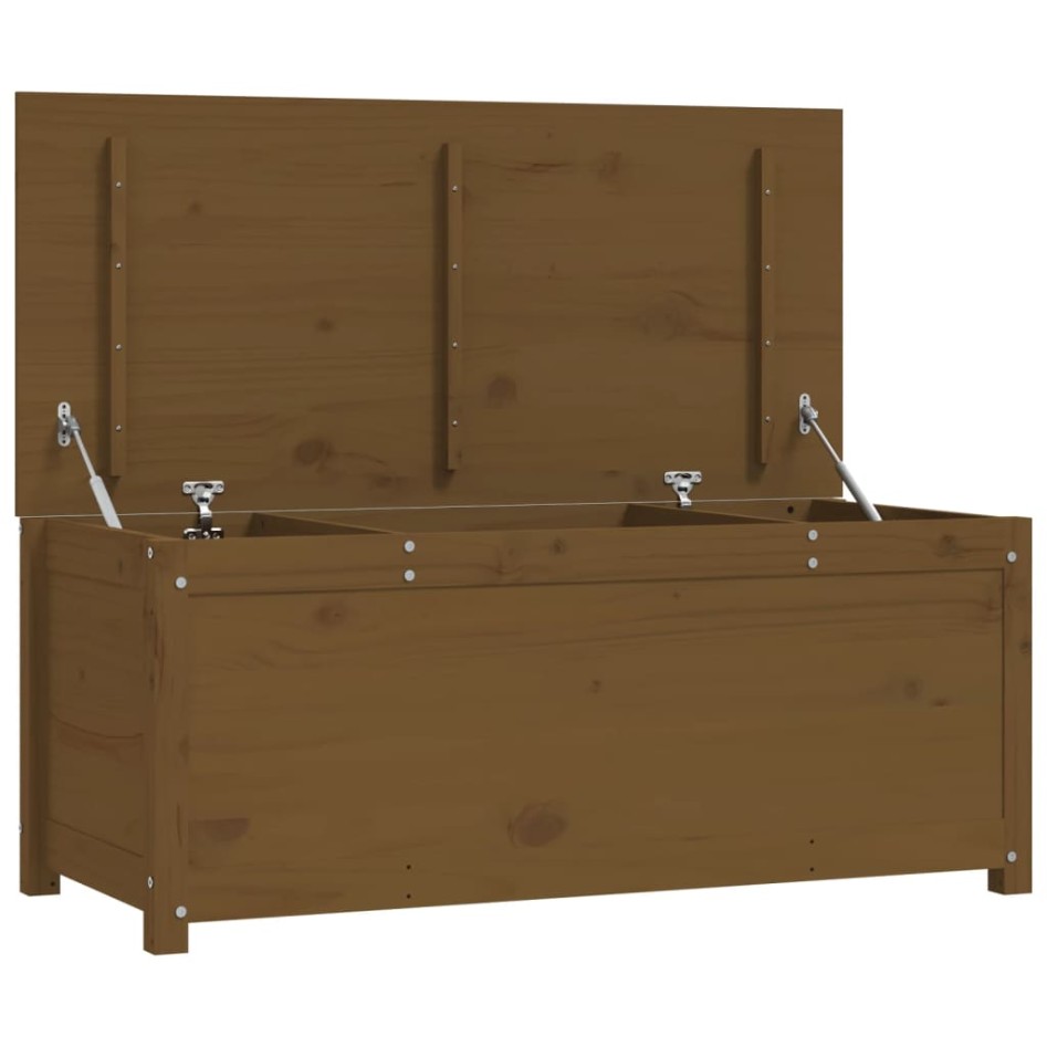 Caja almacenaje madera maciza pino marrón miel 110x50x45,5