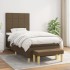 Cama box spring con colchón tela marrón oscuro 100x200