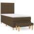 Cama box spring con colchón tela marrón oscuro 100x200
