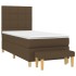 Cama box spring con colchón tela marrón oscuro 100x200