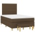 Cama box spring con colchón tela marrón oscuro 120x200