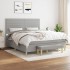 Cama box spring con colchón tela gris claro 160x200