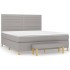 Cama box spring con colchón tela gris claro 160x200