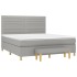 Cama box spring con colchón tela gris claro 160x200