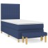 Cama box spring con colchón tela azul 90x200