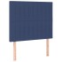 Cama box spring con colchón tela azul 90x200