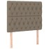 Cama box spring con colchón tela gris taupe 90x190