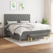 Cama box spring con colchón tela gris oscuro 160x200 cm
