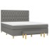 Cama box spring con colchón tela gris oscuro 160x200
