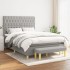 Cama box spring con colchón tela gris claro 140x190