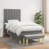 Cama box spring con colchón tela gris oscuro 90x190