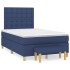 Cama box spring con colchón tela azul 120x200