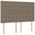 Cama box spring con colchón tela gris taupe 140x190