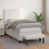 Cama box spring con colchón cuero sintético blanco 90x190