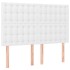 Cama box spring con colchón cuero sintético blanco