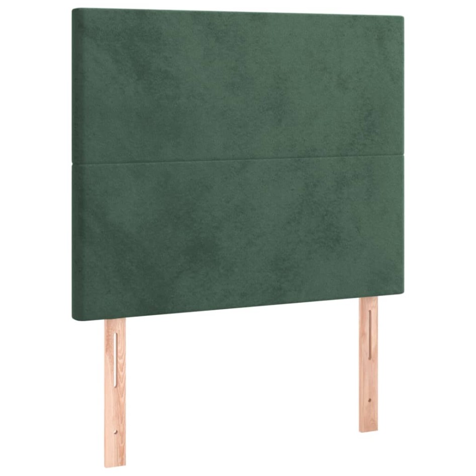 Cama box spring con colchón terciopelo verde oscuro 90x190