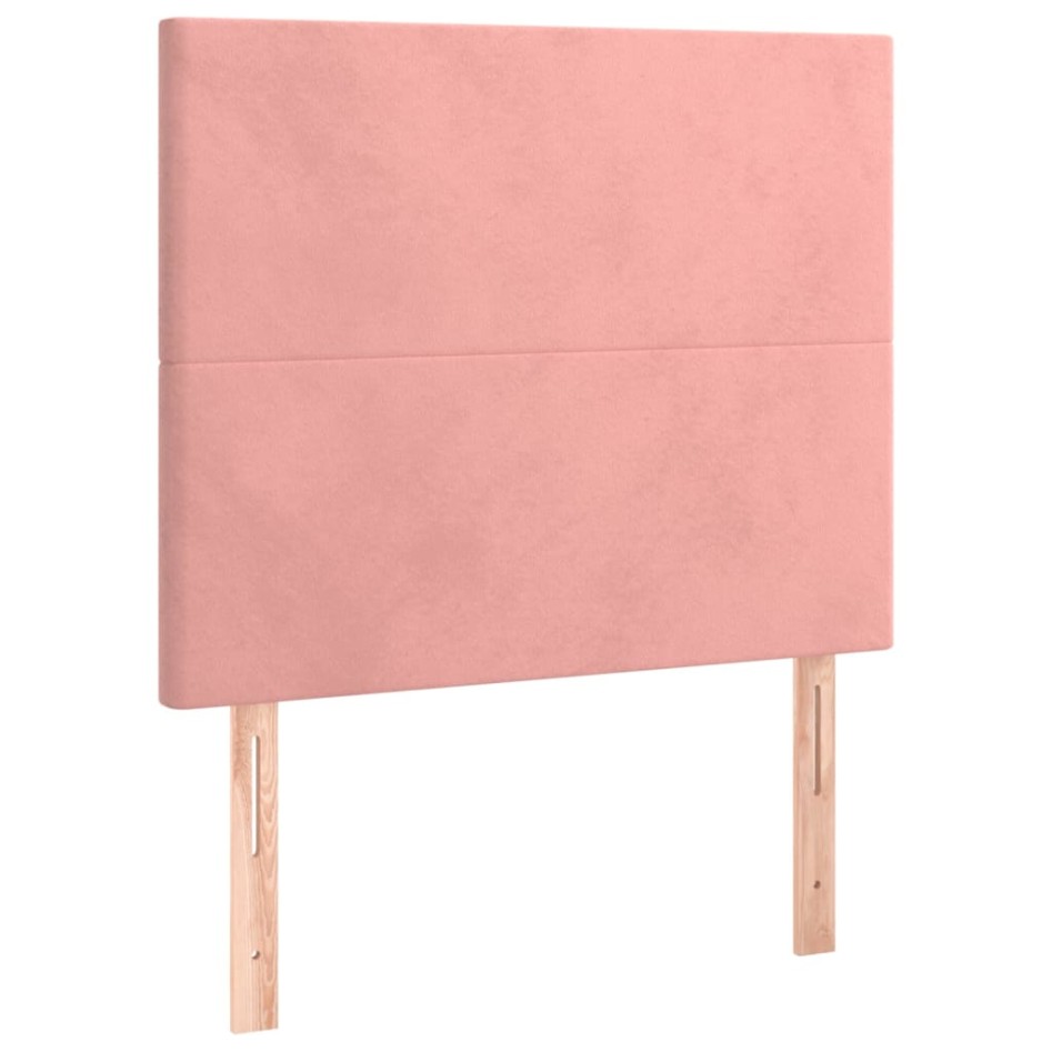 Cama box spring con colchón terciopelo rosa 90x190