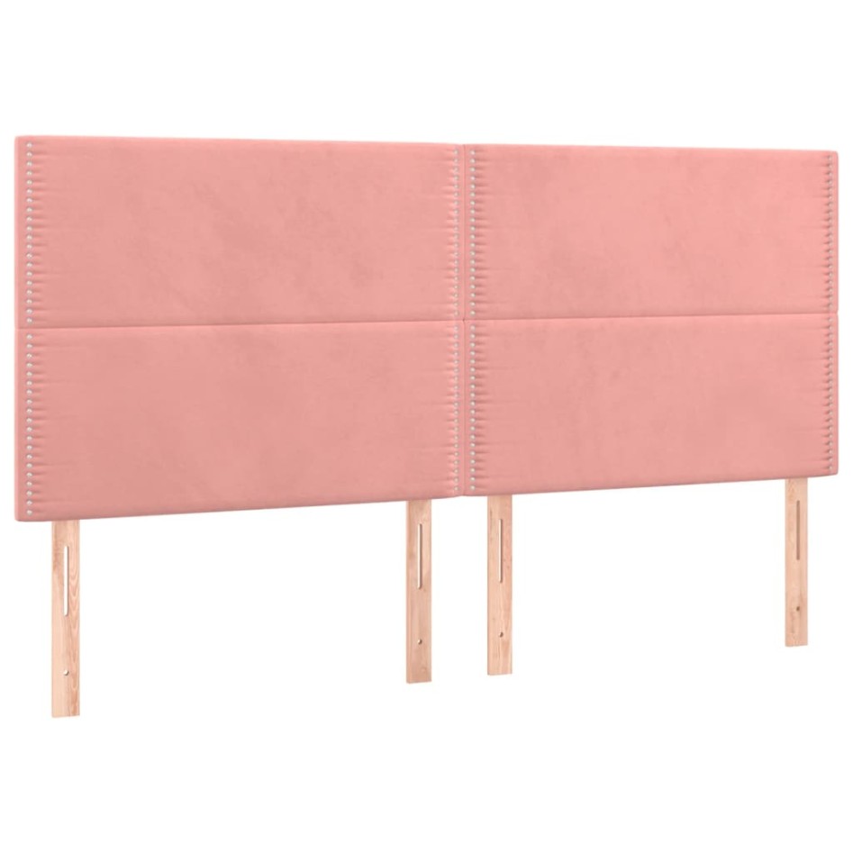 Cama box spring con colchón terciopelo rosa 160x200